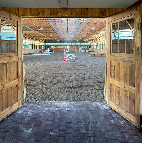 Fox Run Farm doors to indoor ring